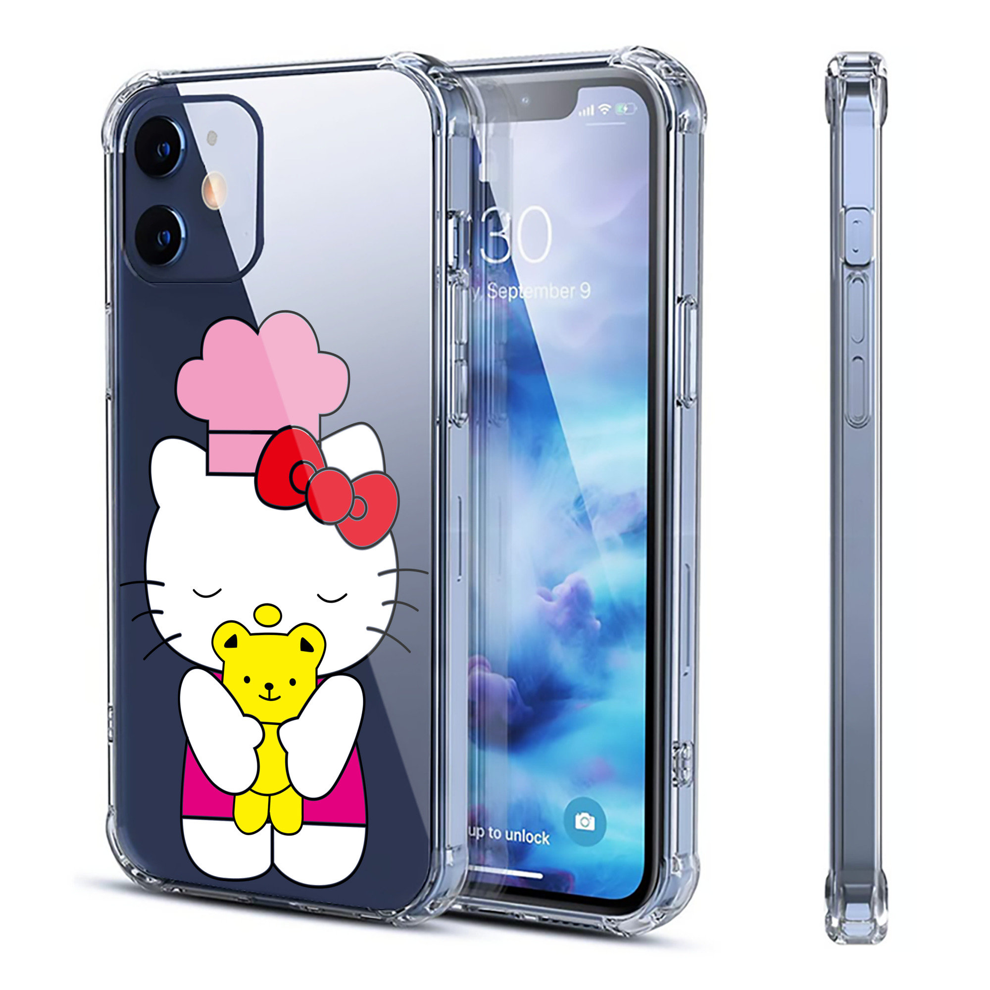 （画像用） Hello Kitty ハローキティ 【iPhone 12シリーズ対応】透明スマホケース（クリアソフトケース）